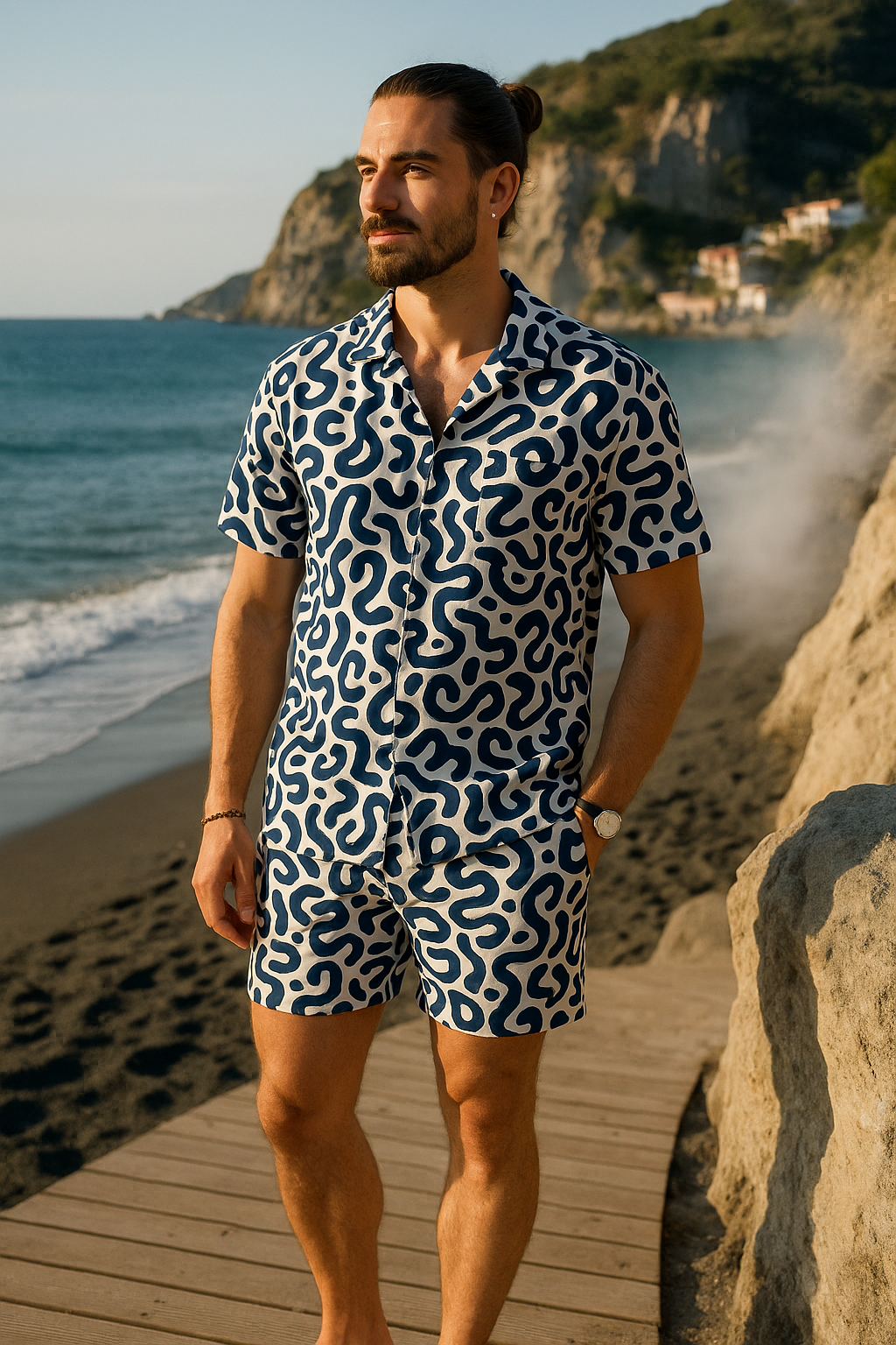 Inkwave Shorts Set