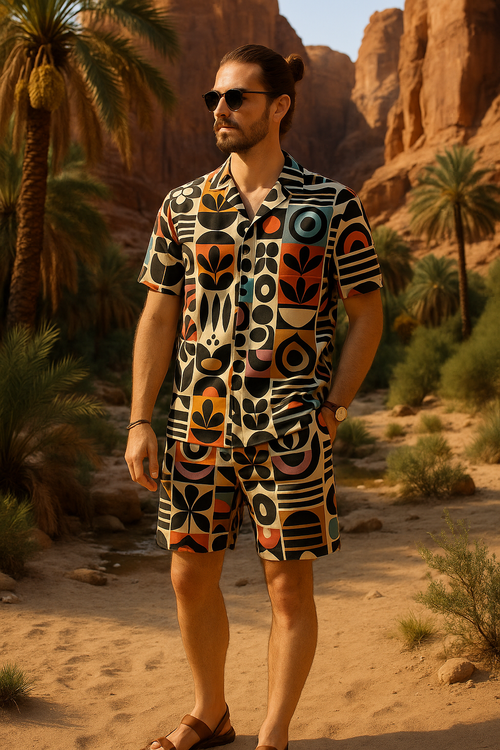 The Tiki Mosaic Shorts Set