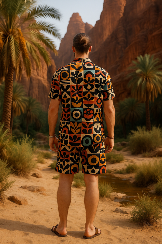 The Tiki Mosaic Shorts Set